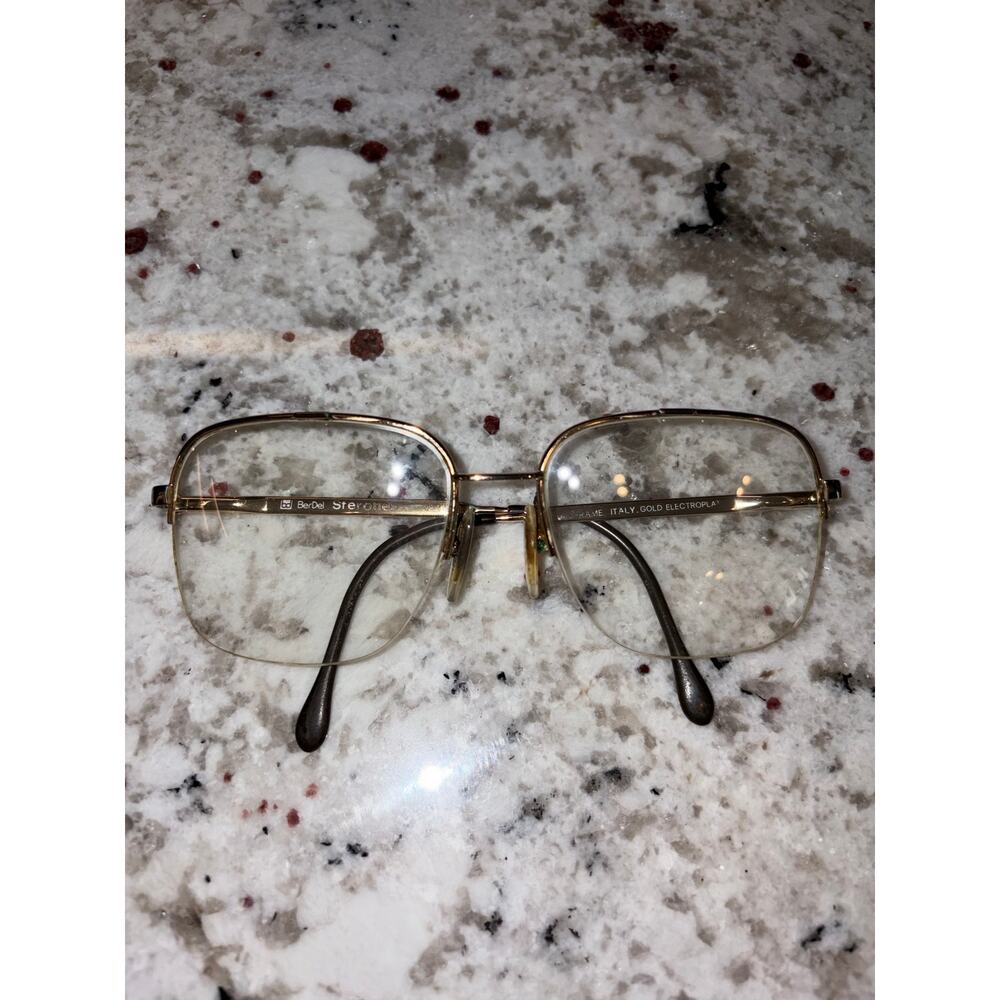 Vintage BerDel StereoFrame Gold Electroplate Italy Eyeglass Frames